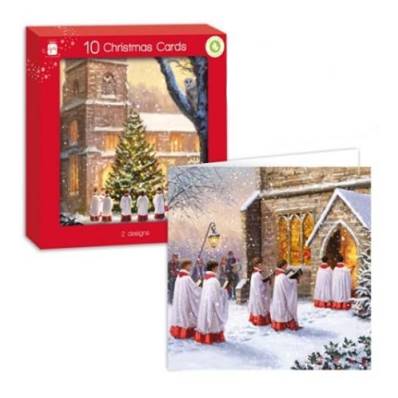 Christmas Cards - Traditional Church Choir Scene