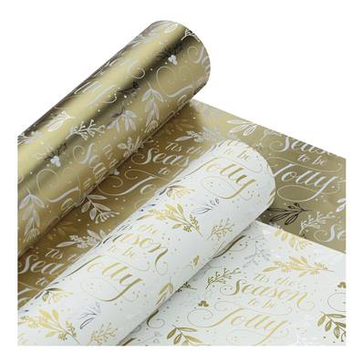 Christmas Wrapping - Golden Foliage (2 pack x 4m)