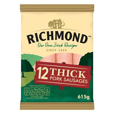 Richmond Irish Recipe Thick Sausages