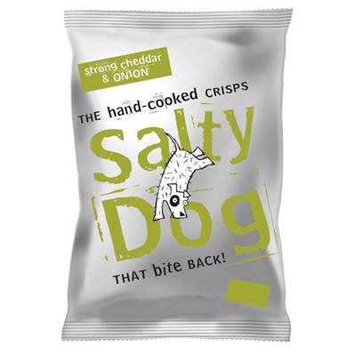 Salty Dog Hand-Cooked Crisps - Strong Cheddar & Onion 