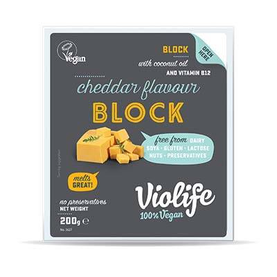 Violife Vegan Cheddar Cheese Block (BBE 28/09/23)