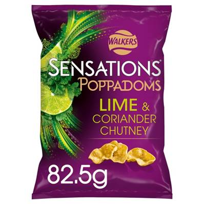 Walkers Sensations Poppadoms Lime & Coriander Chutney 
