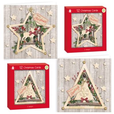 Christmas Cards - Stag & Snowflake Christmas Decorations
