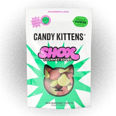 Candy Kitten Shox Sour Vegan Gummy Sweets 140g