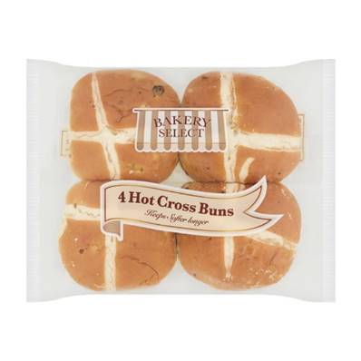 Bakery Select Hot Cross Bun (4 pack)