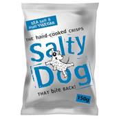 Salty Dog Hand-Cooked Crisps - Sea Salt & Vinegar - Sharing Bag