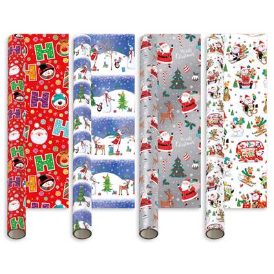 Christmas Wrapping - Santa and Friends (4 pack x 5m)