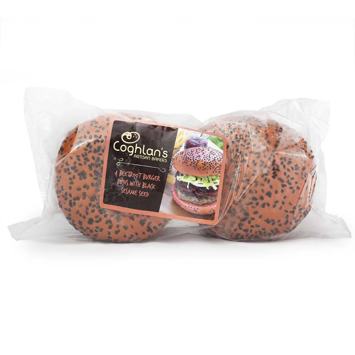 Beetroot Burger Bun with Black Sesame