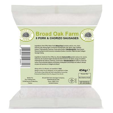 Broad Oak Farm Pork & Chorizo Sausages