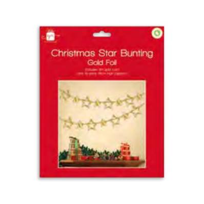 Christmas Decorations - Gold Star Bunting