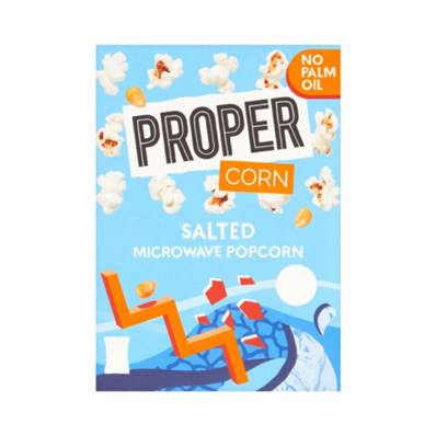 Propercorn Microwave Popcorn - Salted 3 pack (BBE 13/07/23)