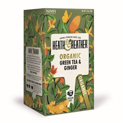 Heath & Heather Organic Tea - Green Tea with Ginger